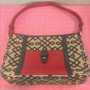 Spartina 449 Red and Black Shoulder Bag with Geometric Design